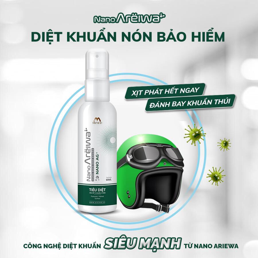 Combo 3 chai Dung Dịch Khử Khuẩn Nano Areiwa 60ml