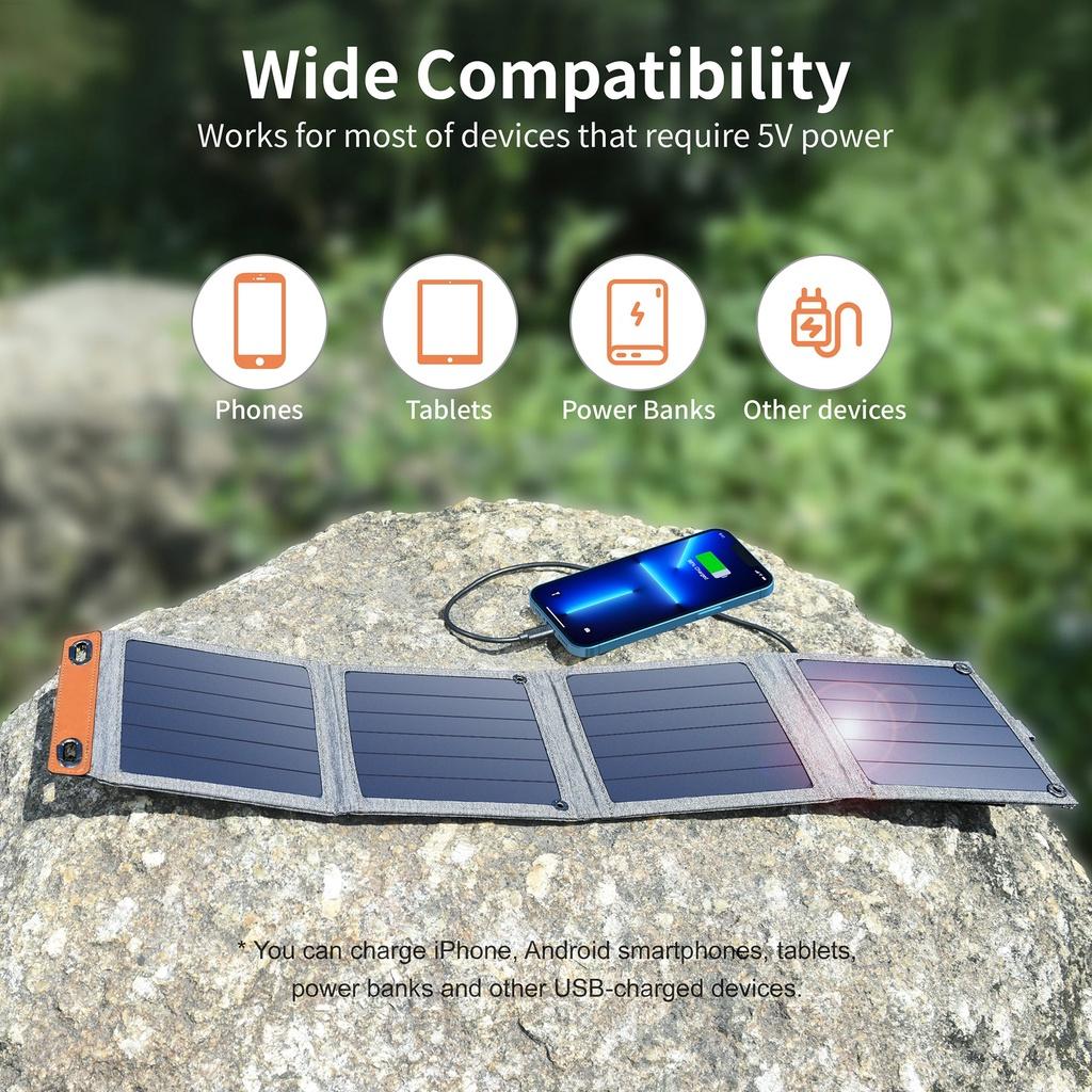 Bộ sạc năng lượng mặt trời thông minh di động gấp gọn 14W Choetech SC004