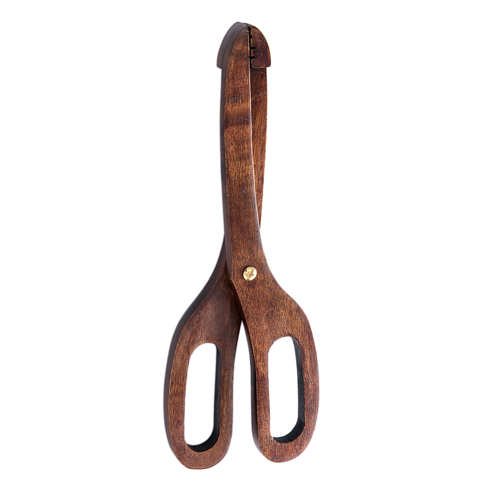 Wooden Baking  BBQ Food Serving  Toast  Scissors Tongs