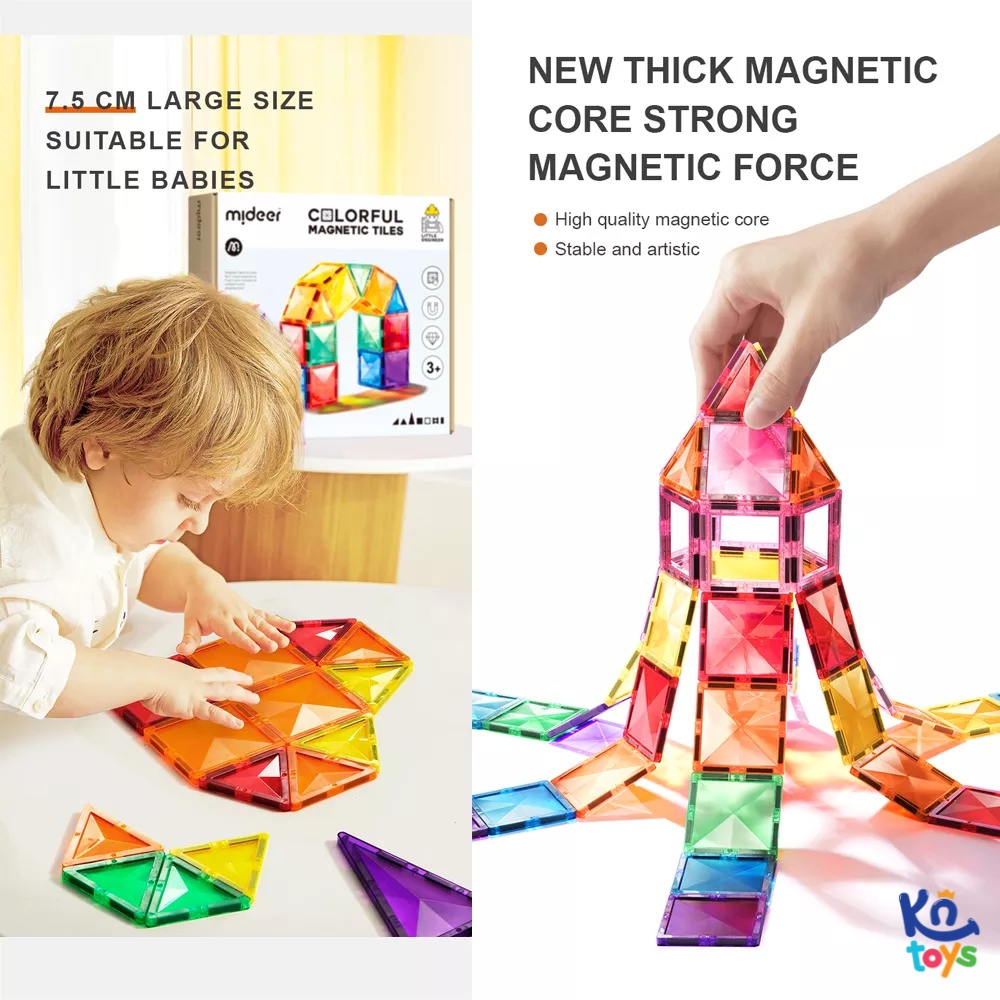 Đồ Chơi Xếp Hình Nam Châm Cầu Vồng Đa Sắc Mideer Colorful Magnetic Tiles