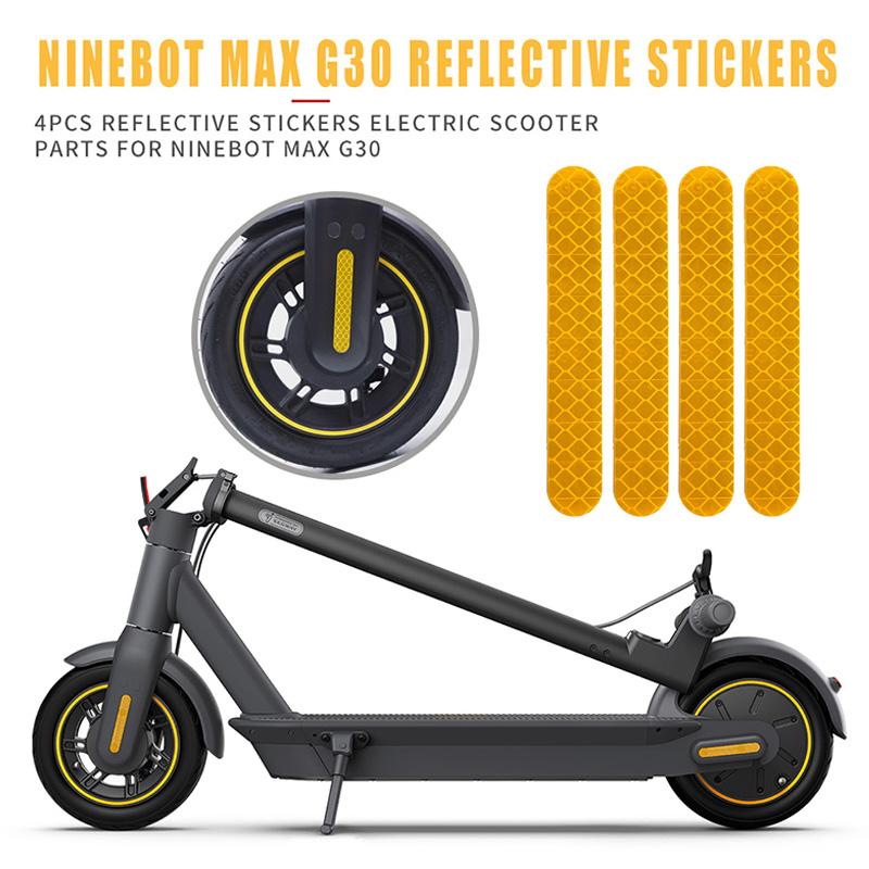 Phía Trước Phía Sau Bánh Eflective Miếng Dán Cho Xe Ninebot Max G30 Xe Điện Cảnh Báo Chống Bụi Phản Quang Miếng Dán Color: Max g30 Blue