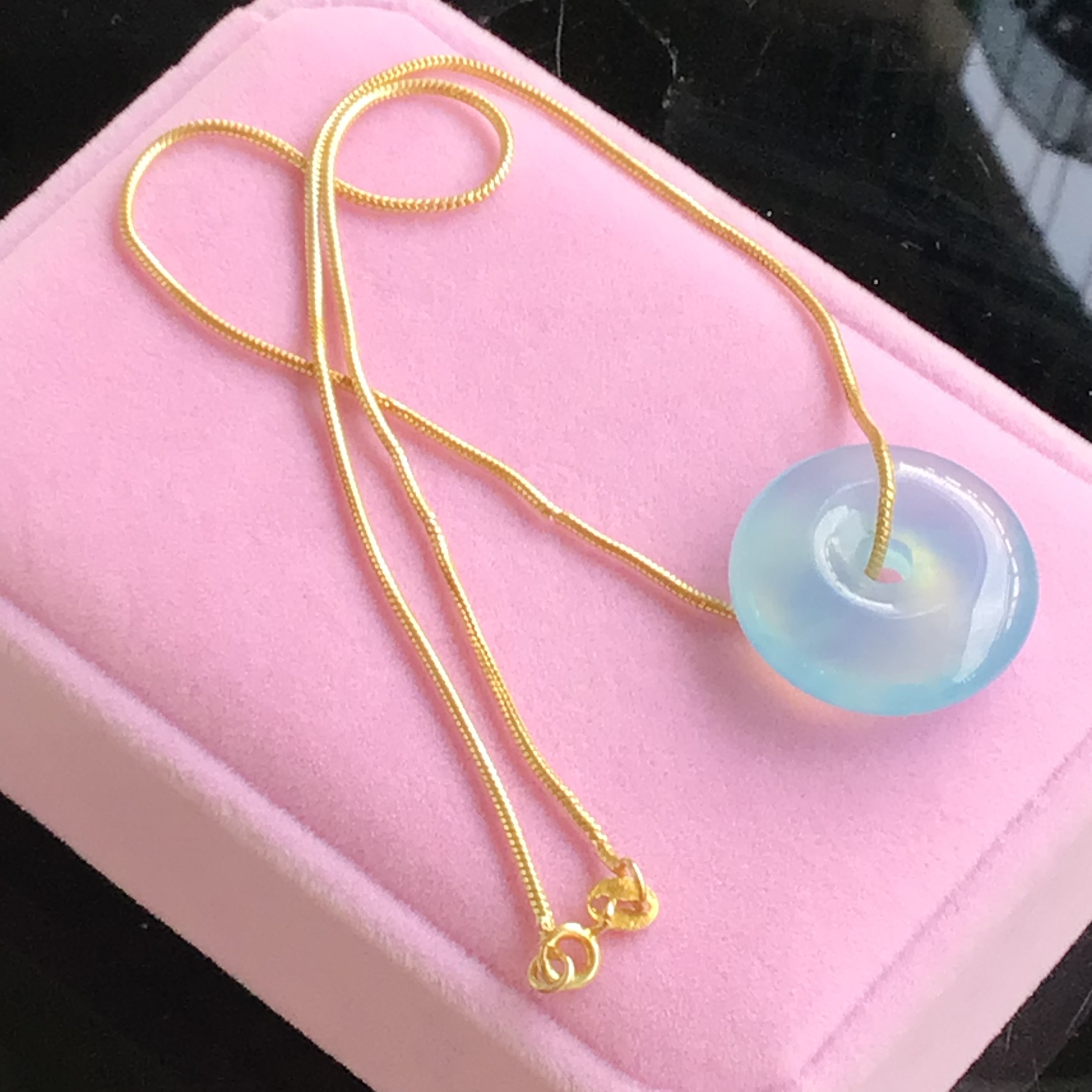 Vòng cổ Bạc và Đồng Điếu Aquamarine