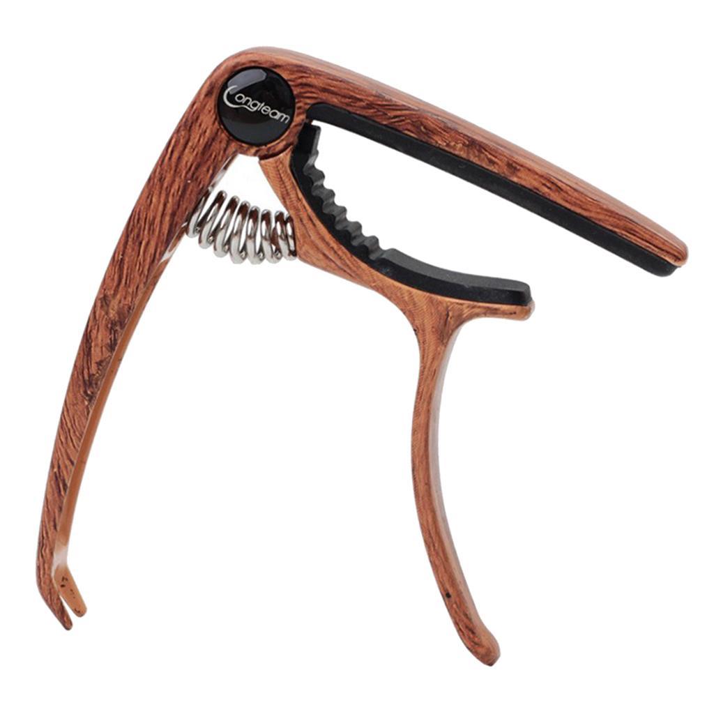 Wood Grain Guitar Capo Tuner Quick Change Key Clamp
