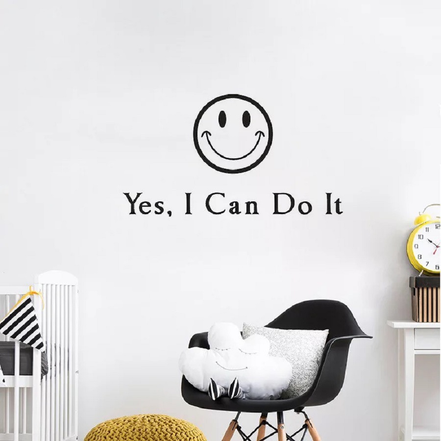 Decal dán tường chữ truyền động lực YES. I CAN DO IT