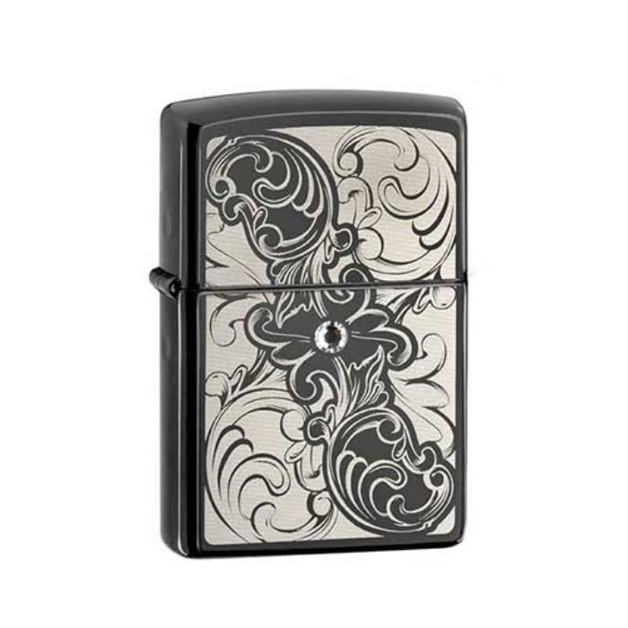 Bật Lửa Zippo Gunstock Filigree Swarovski Ebony Chính Hãng Usa