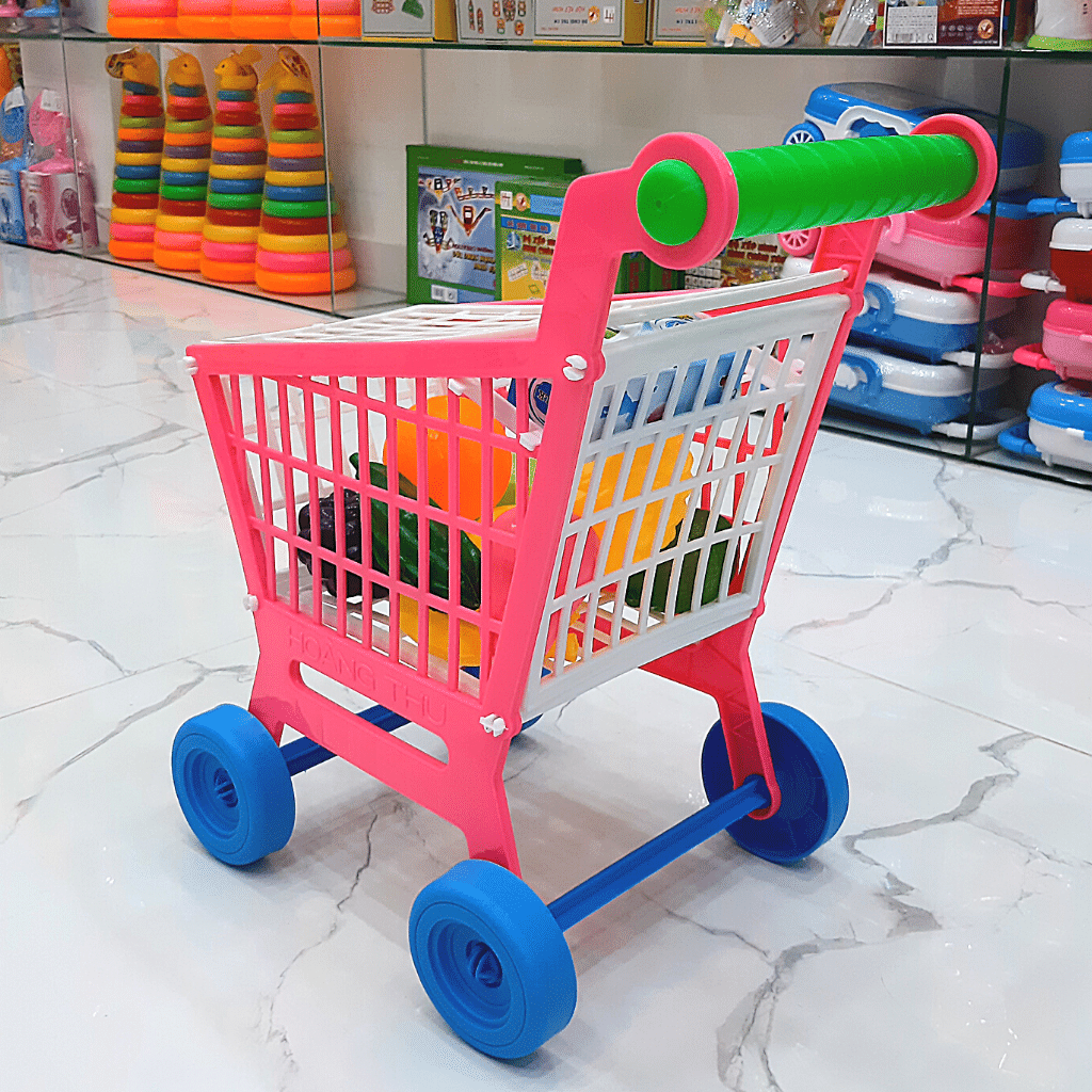 Xe đẩy siêu thị đồ chơi có bé HT7660