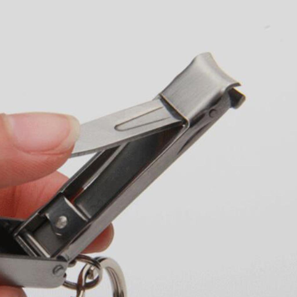 2-in-1 Stainless Steel Nail Clippers Ultra-thin Simple with Bottle Opener