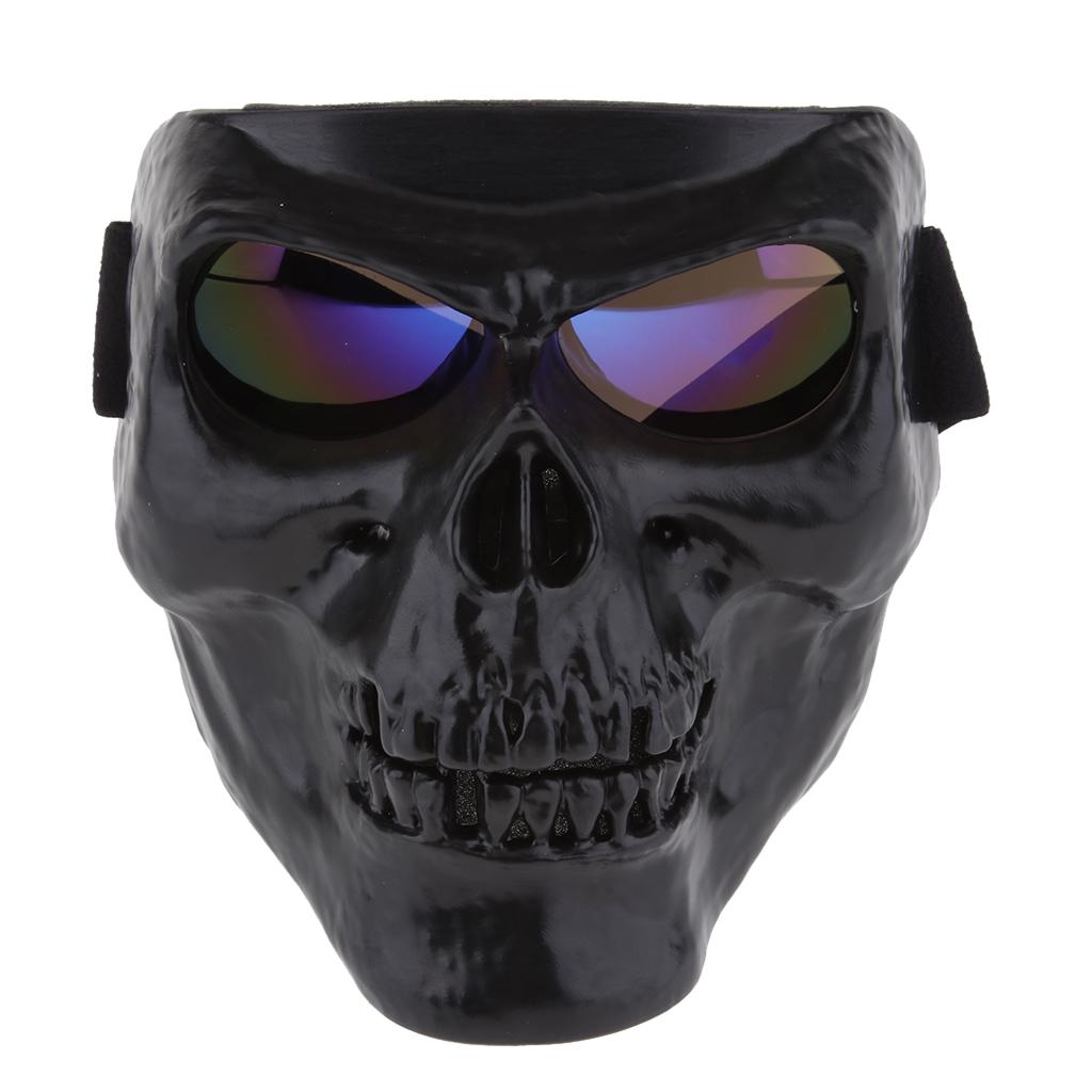 Motorbike Helmet Skull Monster Bones Demon Visor Full Face Mask Halloween