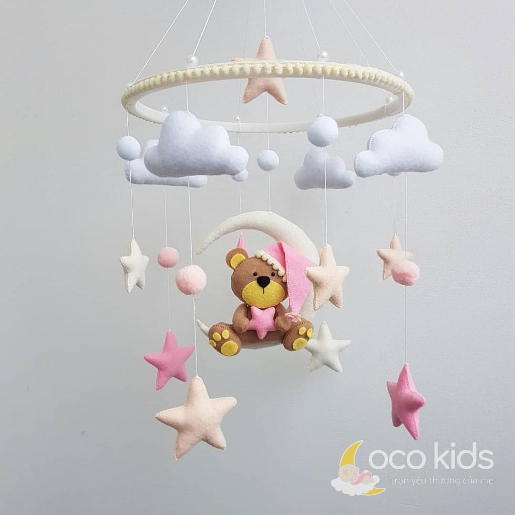 Đồ chơi treo nôi cho bé kích thích thị giác, có nhạc tự xoay GẤU SAO 2