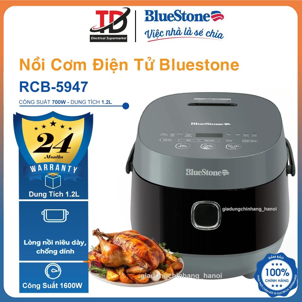 Nồi Cơm Điện Tử Bluestone RCB-5947, Lòng Nồi Dày 2.5mm 1.2Lit - 700w, Hàng Chính Hãng