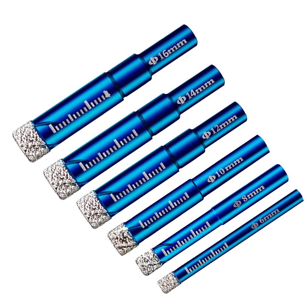 6pc Diamond Core Grit Drill Bit Cutting for Ceramic Tile Glass