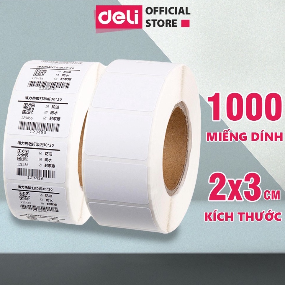 Giấy Decal Nhiệt In Nhãn, Minicode, Đơn Hàng TMĐT Deli -  Cuộn 325 Tờ 10x15cm - Dùng Cho Bill, Mã Vạch, Hóa Đơn, Livestream, Kinh Doanh Online - Không Phai Mực - Hàng Chính Hãng - 12308