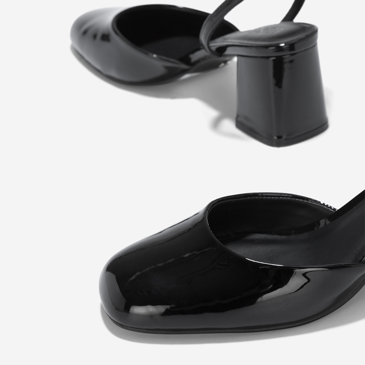 Giày bít mũi tròn block heel phối ankle strap - BMN 0657