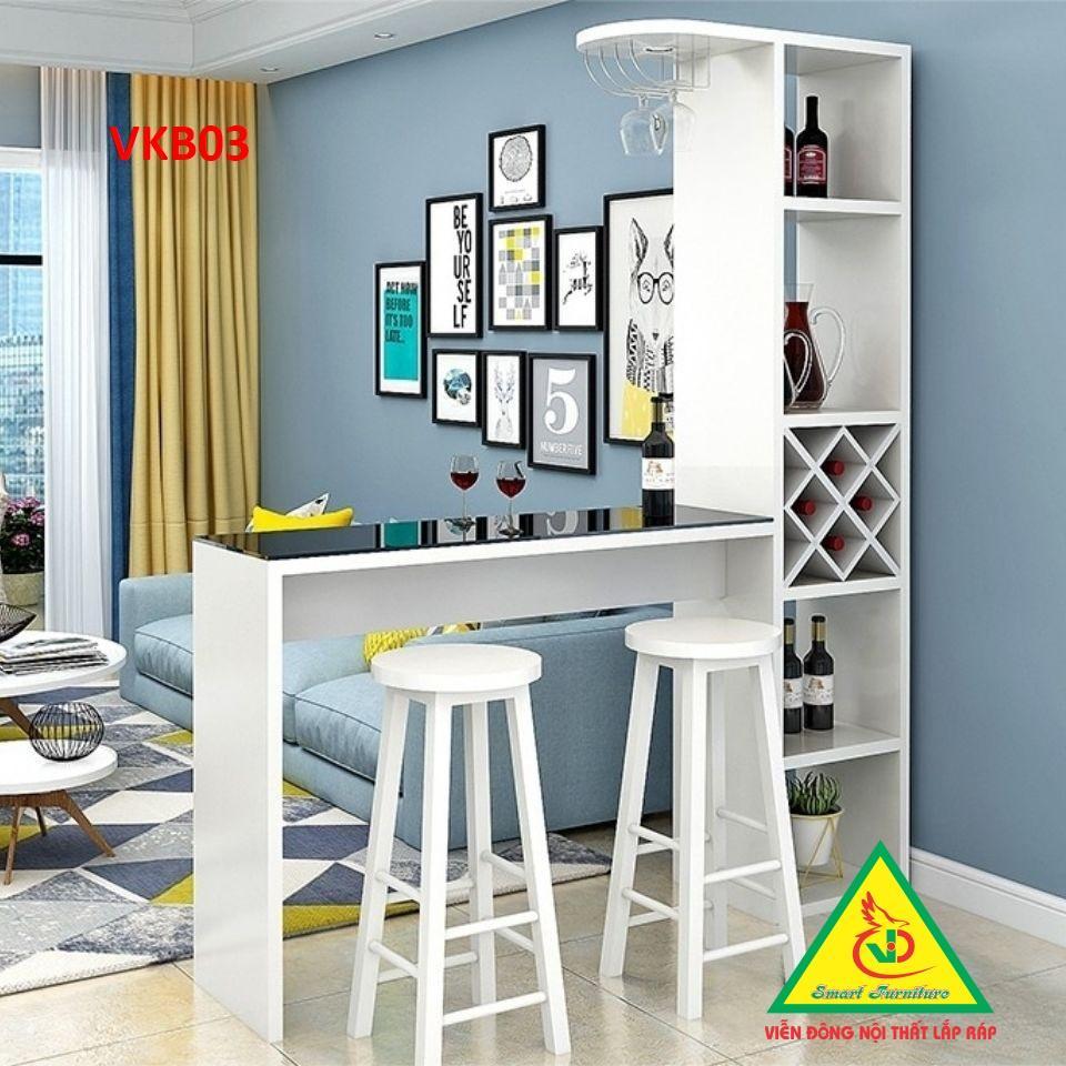 Quầy bar, quầy bar mini, quầy bar nhà bếp kết hợp tủ rượu VKB03 - Nội thất lắp ráp Viendong Adv