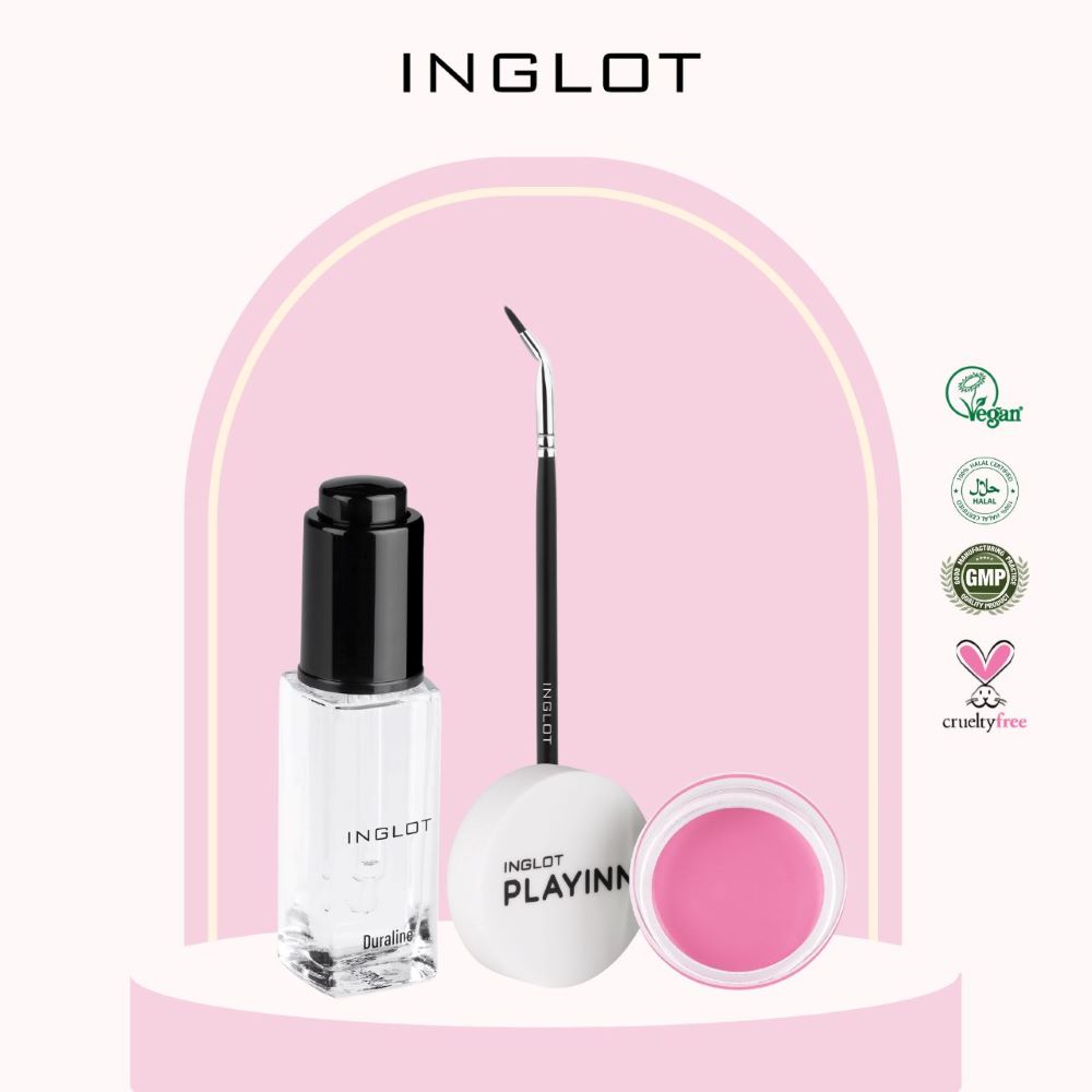 Bộ trang điểm mắt gồm Gel kẻ mắt lâu trôi PlayInn Eyeliner + Tinh chất Duraline + Cọ trang điểm 30T INGLOT