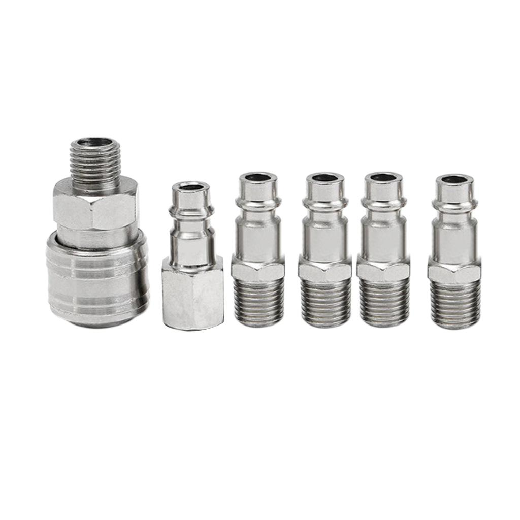 6 Miếng Bằng Khí Nén Không Khí Đầu Nối Nhanh Khớp Nối Adapter Ren Ghép Nối