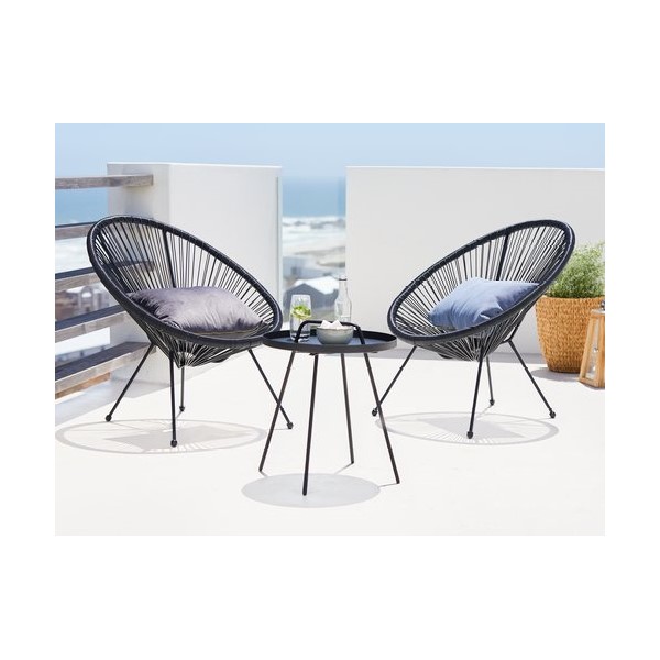 Bàn Ngoài Trời Idre Thép Sơn Tĩnh Điện Màu Đen JYSK (DK45XC52Cm)