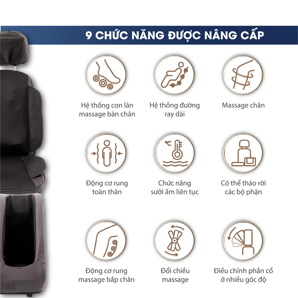 ĐỆM MASSGE HỒNG NGOẠI TOÀN THÂN CAO CẤP HAKAWA HK-M11 - HÀNG CHÍNH HÃNG