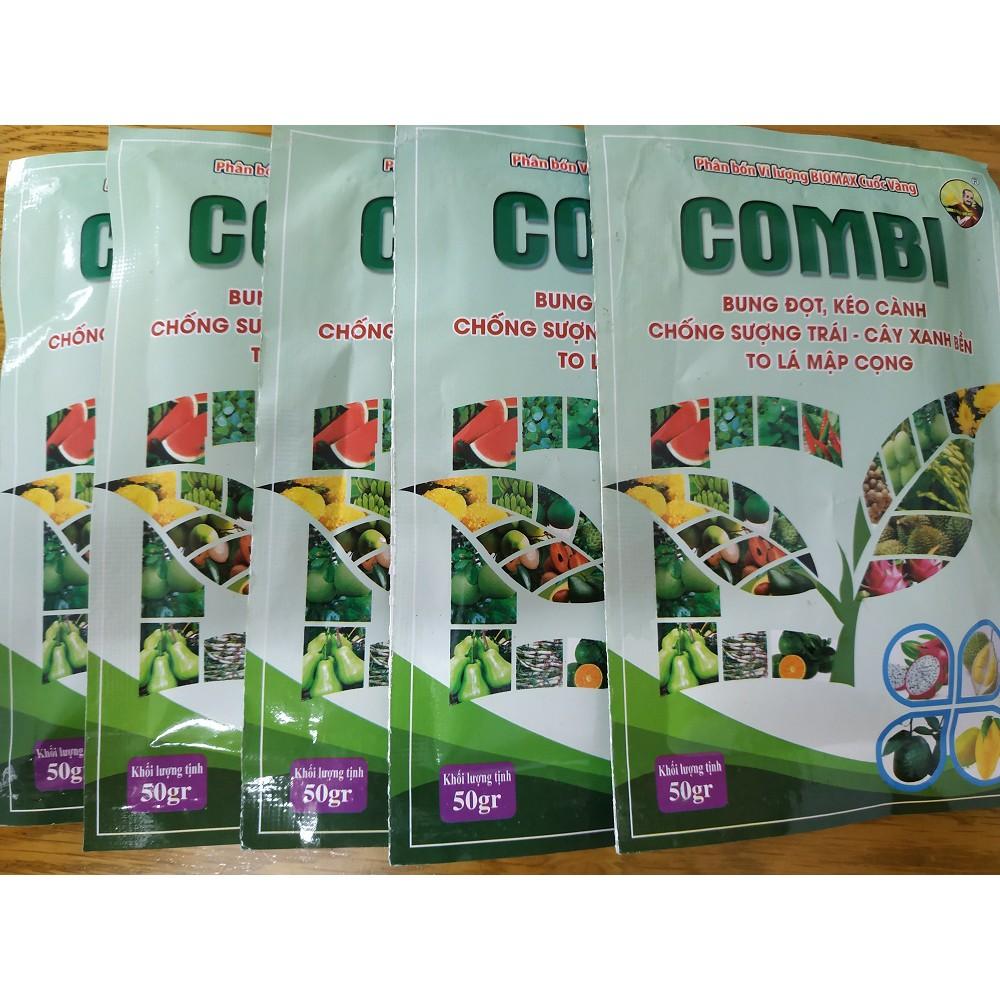 Combo 5 gói phân bón COMBI bổ sung trung vi lượng thiết yếu cho cây - gói 50 gram