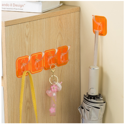 Set 6 Móc Treo Đồ Dán Tường Gấp Khúc Tự Dính Không Cần Khoan Dễ Dán, Dễ Sử Dụng GD763-6Khuc