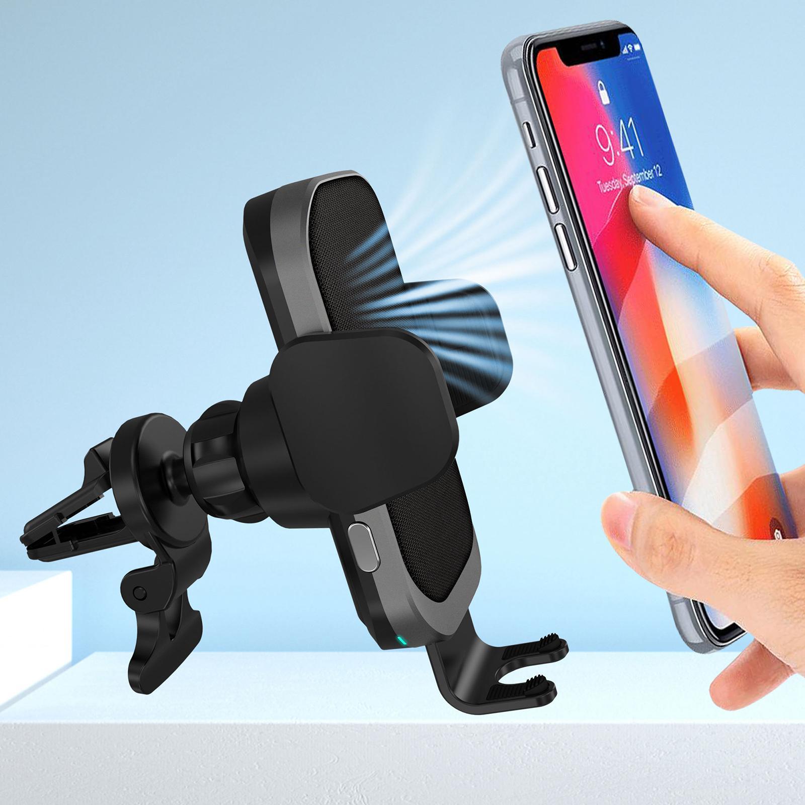 Wireless Car Charger Mount Auto-Clamping  15W 10W 7.5W Phone Holder Black