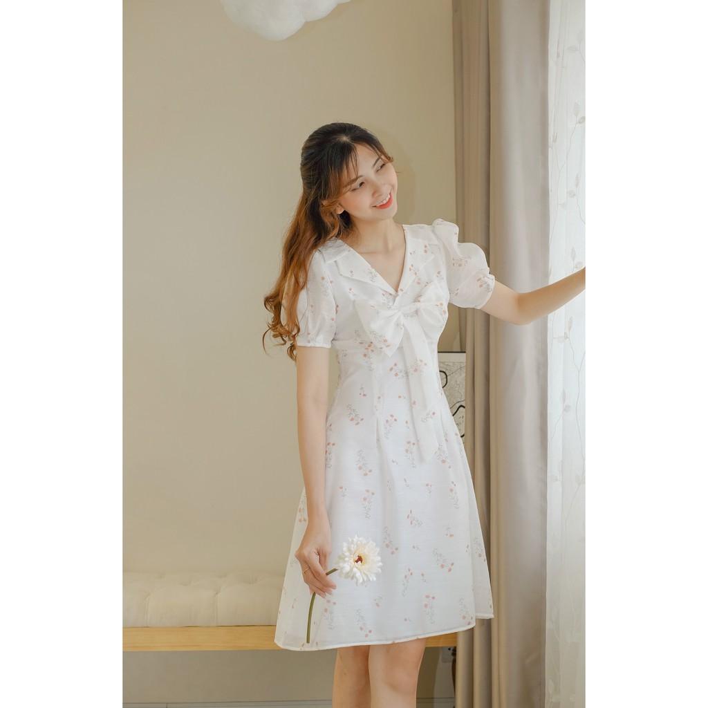Đầm Trắng Tiểu Thư, Chất liệu Tơ sống Sang Choảnh, Kỷ Yếu - Hẹn Hò - Dự Tiệc - Đi làm