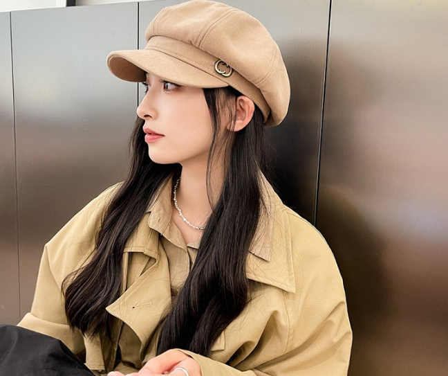 Mũ beret có vành nữ phong cách Hàn, nón nồi nỉ có vành cao cấp