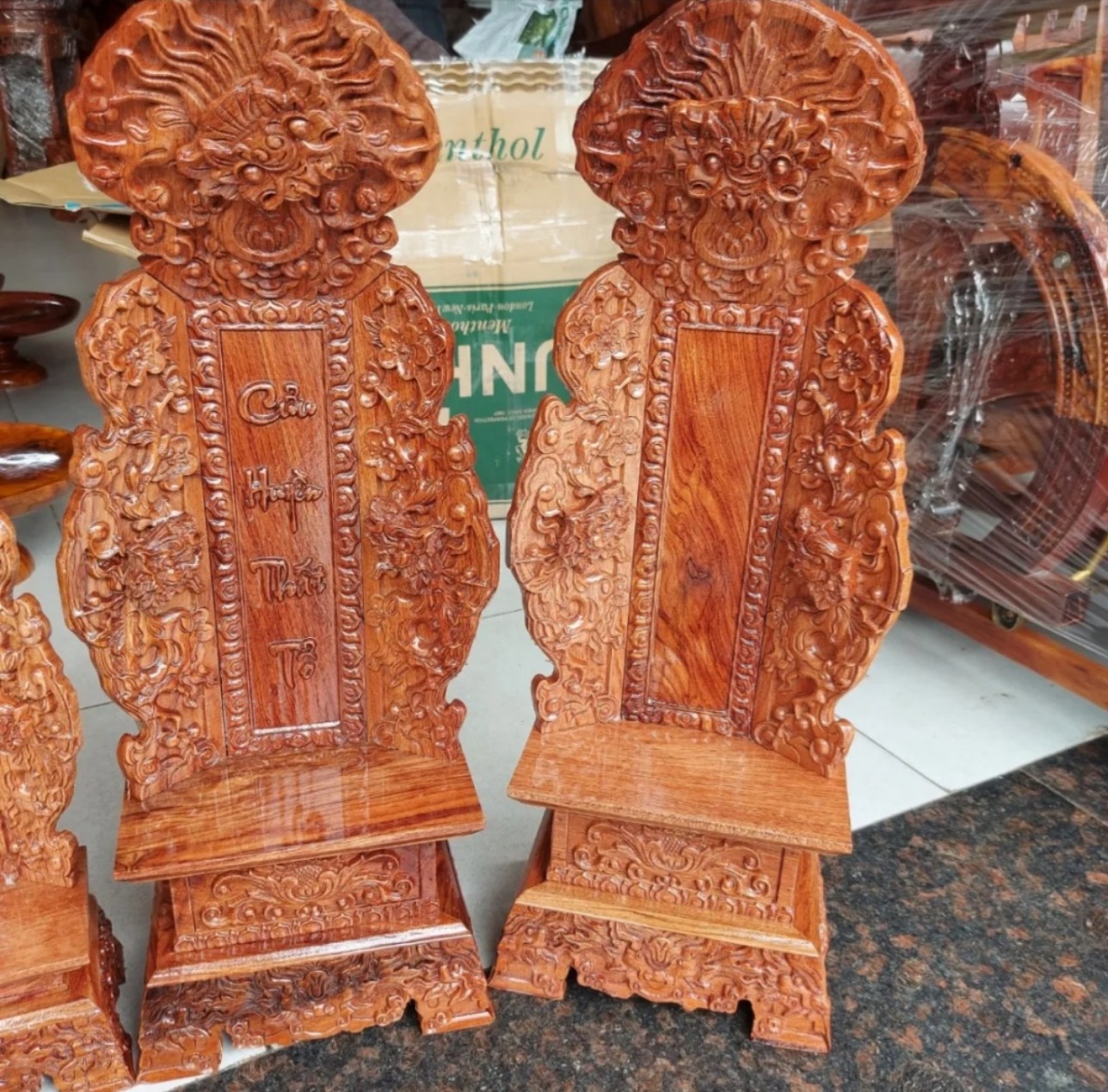 Bài vị cửu huyền thất tổ gia tiên gỗ hương cao 61 cm