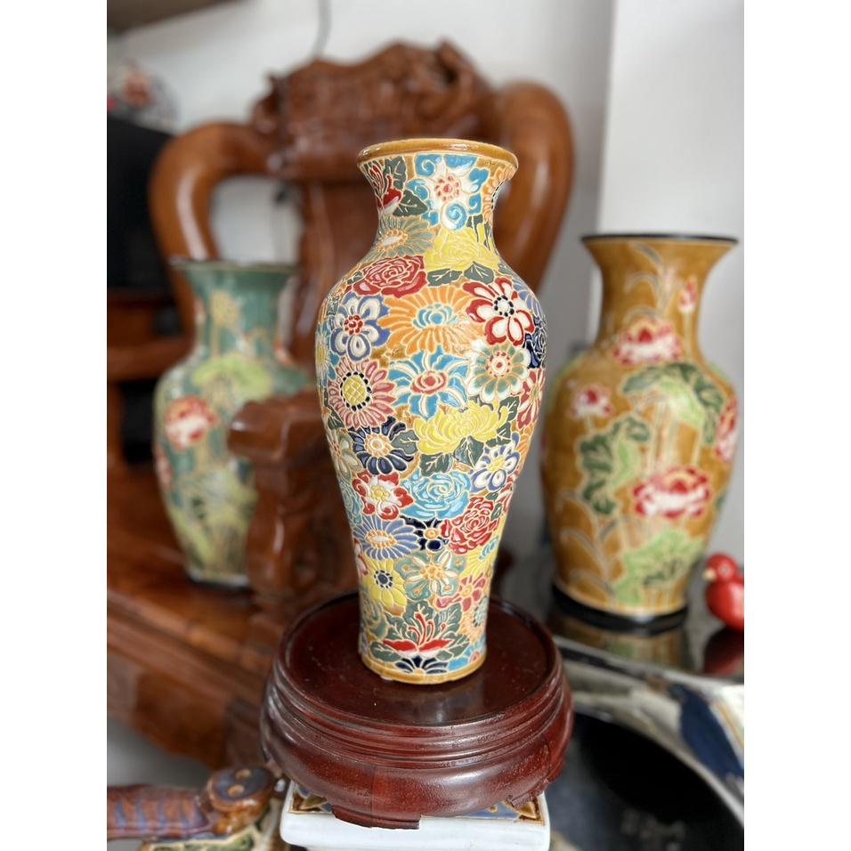 BÌNH BÁCH HOA DÁNG THON 37CM GỐM SỨ THỦ CÔNG NAM BỘ CẮM BÔNG TRANG TRÍ DECOR