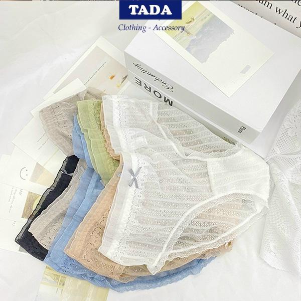 Combo 5 Quần lót nữ ren cao cấp chất liệu cotton ren lưới sọc kháng khuẩn thoáng mát siêu tôn dáng - Tada 2316