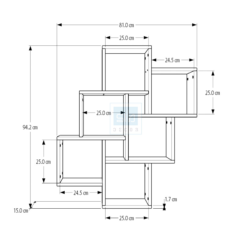 Kệ Gỗ Treo Tường Trang Trí Cube Thương Hiệu SIB Decor KT203