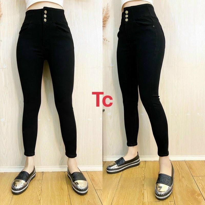 BIGSIZE Quần jeans cạp siu cao 3 nút gen bụng có size đến 95KG