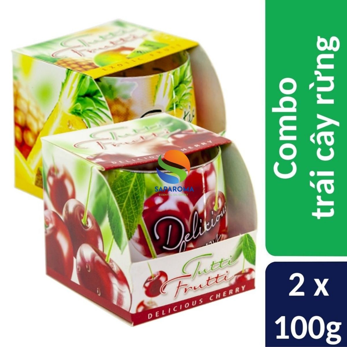 Combo 2 ly nến thơm tinh dầu Bartek Tutti Frutti 100g - trái cây rừng, nến trang trí, thơm phòng, thư giãn, hỗ trợ khử mùi