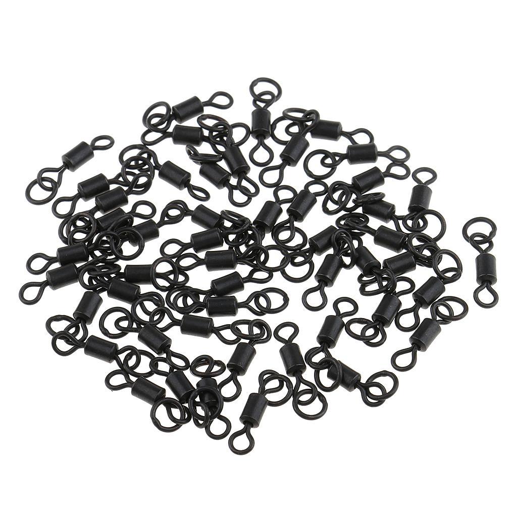 100Pcs Flexible Fishing Rolling Swivels Hook Line Connector for Carp Fishing Terminal Tackle