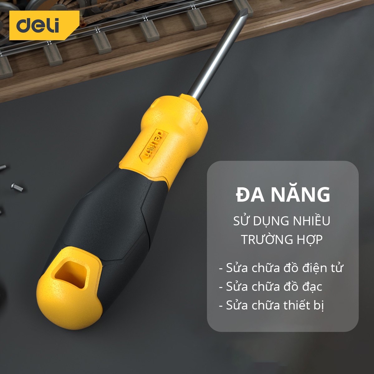 Bộ Tua Vít Deli 9 Chi Tiết Đa Năng, Nhỏ Gọn, Tiện Dụng - Vặn Ốc Vít, Sửa Chữa Đồ Dùng Gia Đình - DL636009