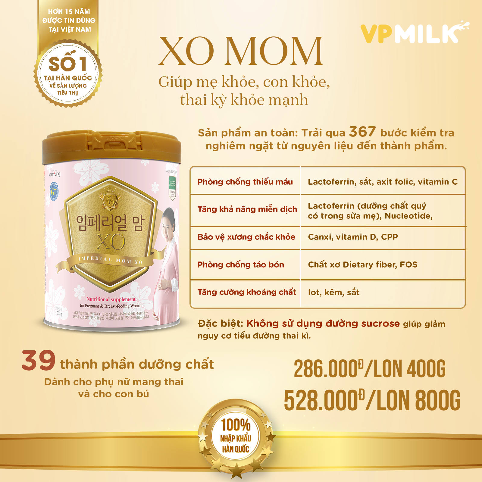 Sữa Bột Namyang Imperial Mom XO GT 400g
