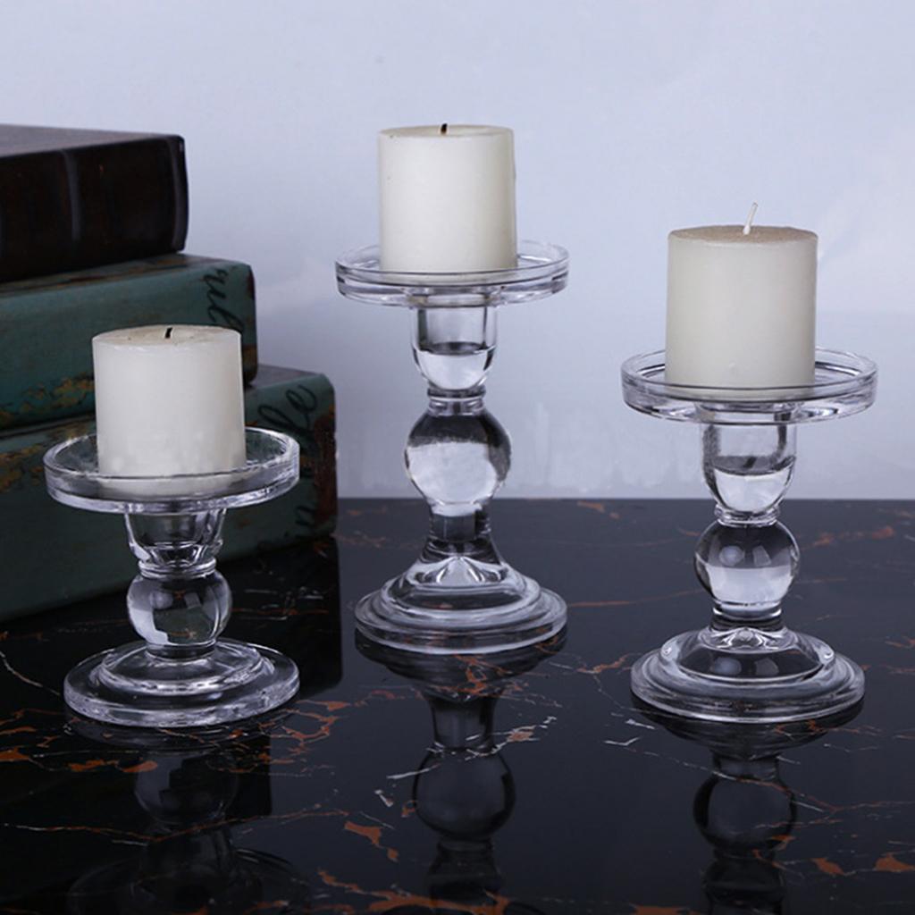 Transparent Glass Candle Holder Candle Stand Candlestick