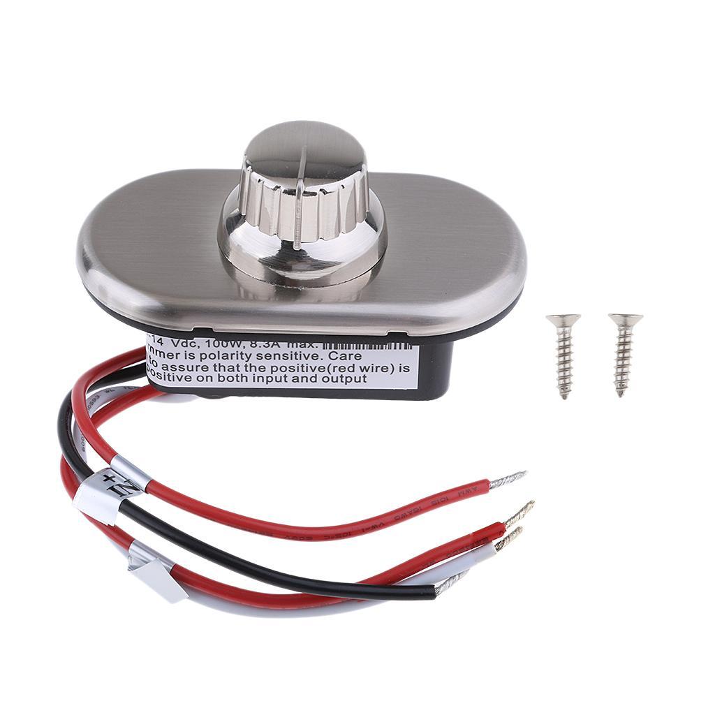 10- 100W 8.3A Boat LED Dimming Controller Dimmer Stainless Steel Cover