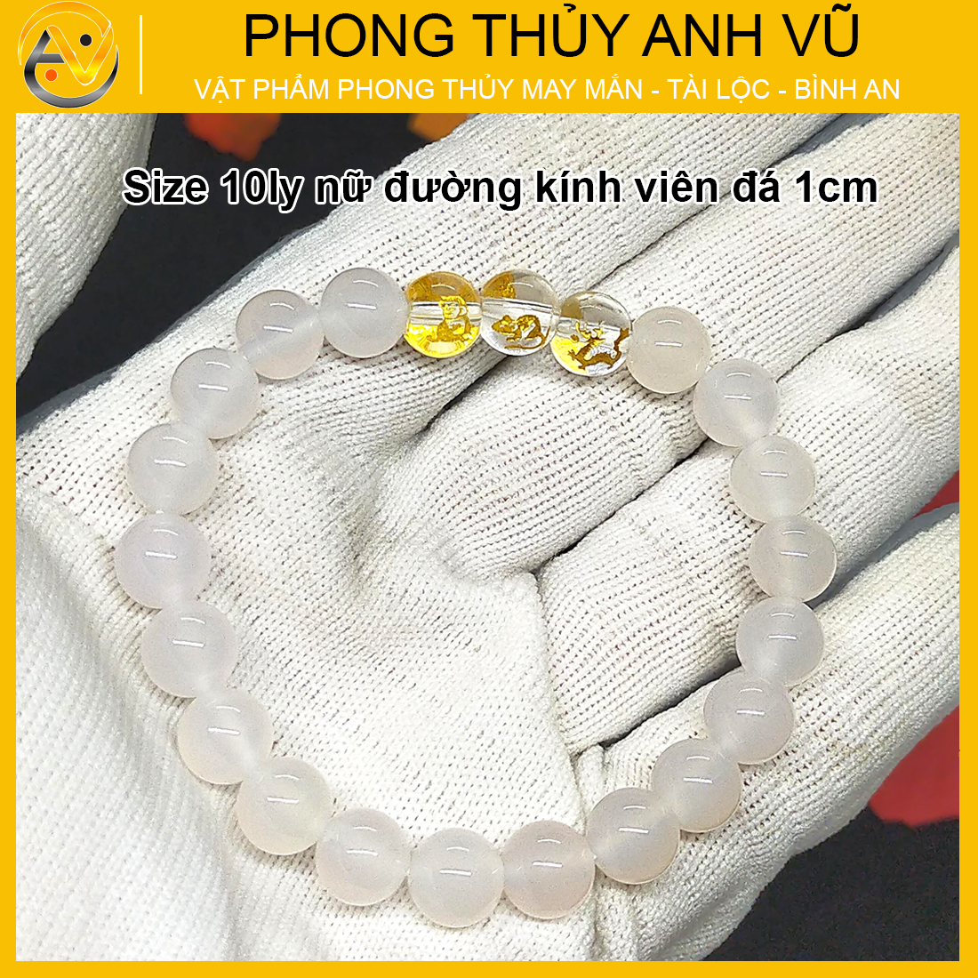 Vòng tay thân tý thìn đã khai quang - chất liệu mã não trắng tự nhiên - size 8 10 12ly - may mắn tài lộc - Vòng Tam Hợp Anh Vũ