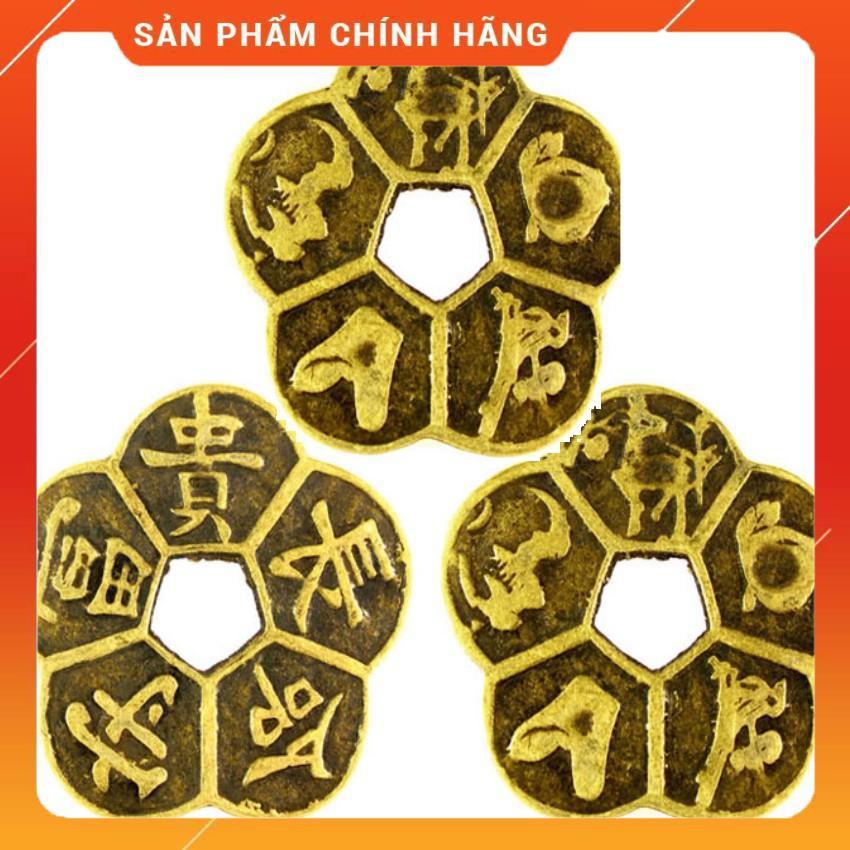 Đồng xu hoa mai 5 cánh- phụ kiện phong thủy, cầu tài lộc- brown 206570