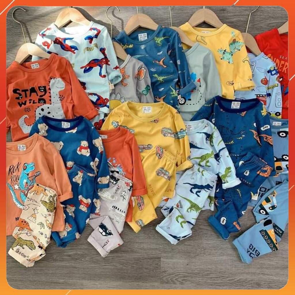 Bộ quần áo trẻ em dài tay cho bé Binbon kids, đồ bộ bé trai Hàn Quốc cho bé chất cotton từ 8-24kg