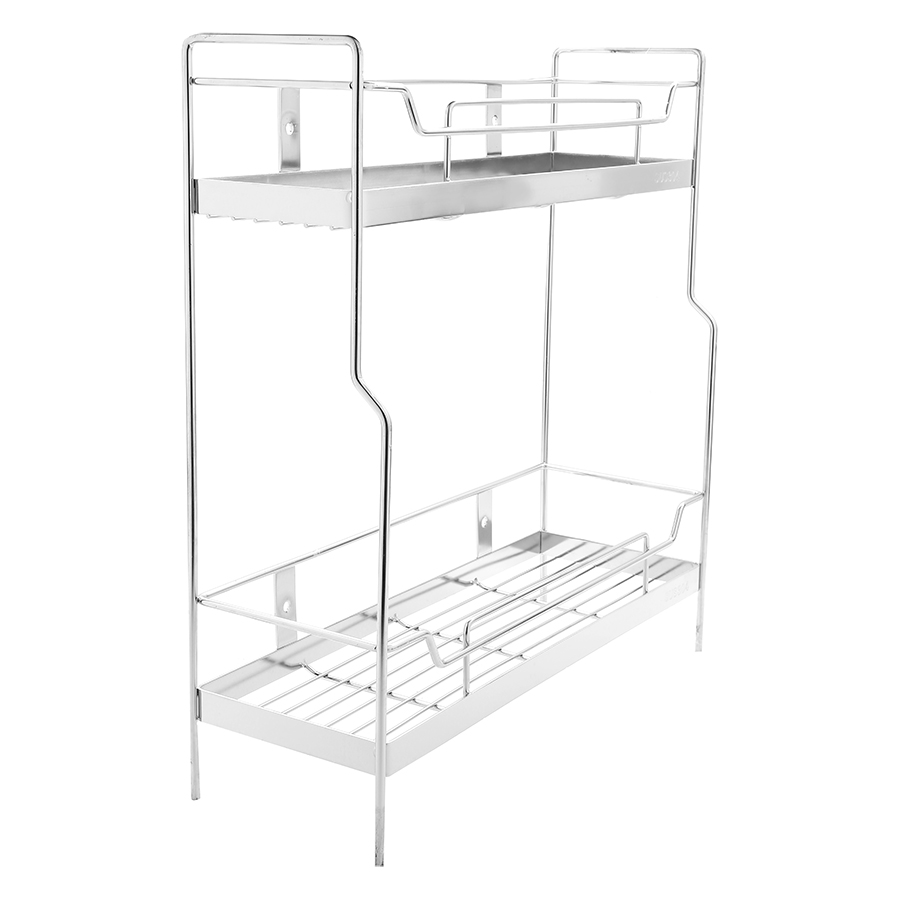 Kệ Gia Vị 12x40x45cm Inox 304 2 Tầng Có Chân