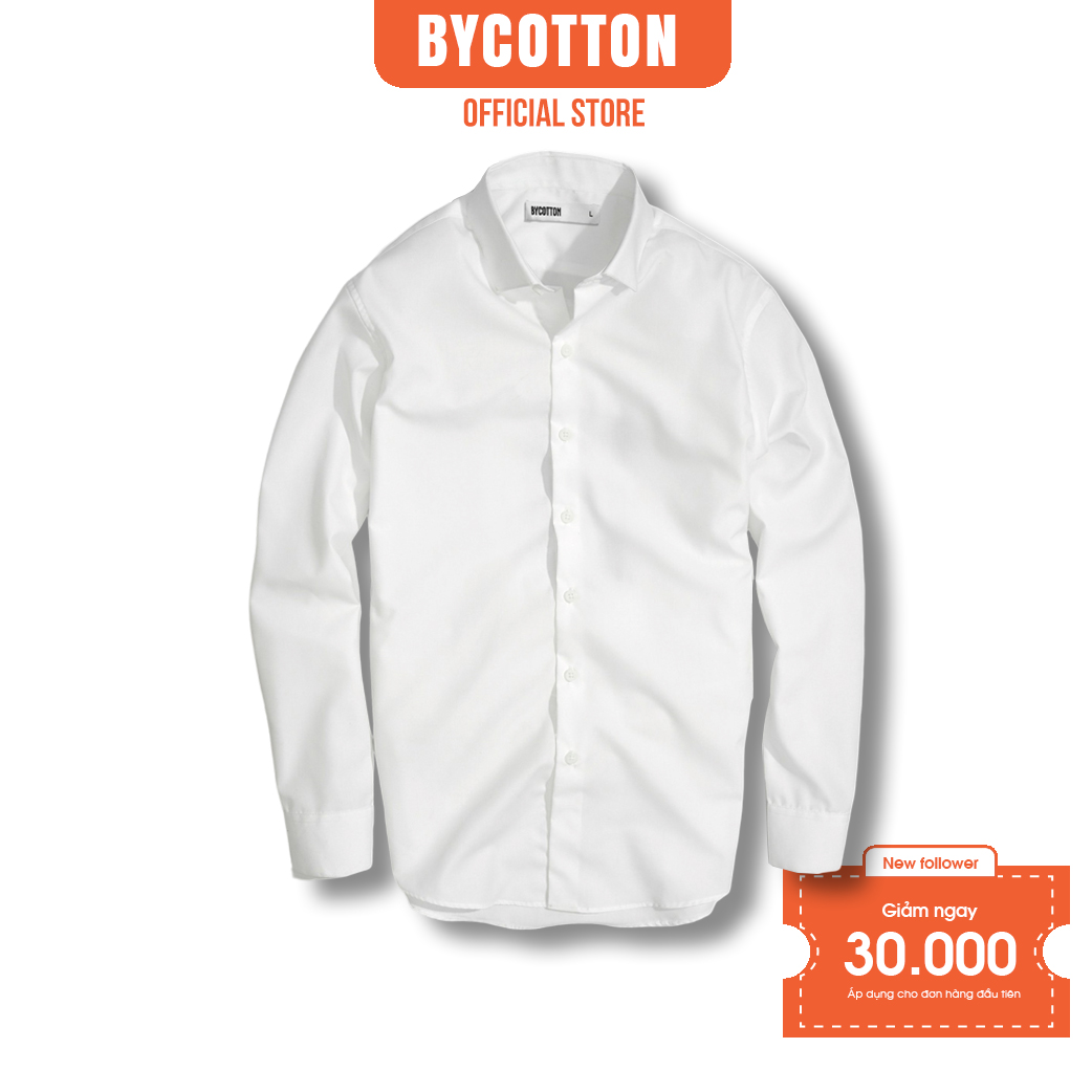 Áo Sơ Mi Nam Dài Tay Trắng BY COTTON White Shirt 2.0