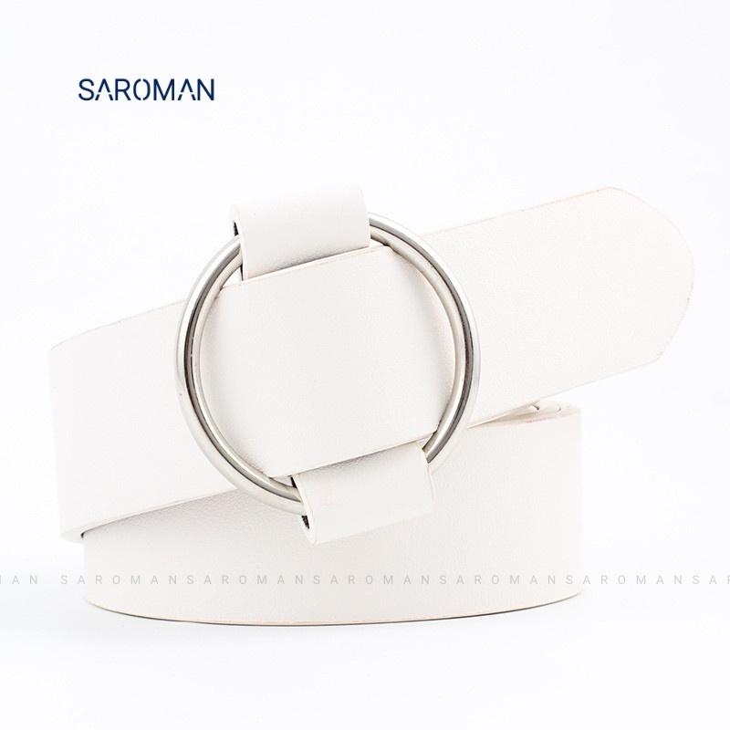 Thắt lưng nữ khóa trơn sáng tạo rộng vành 3cm SAROMAN N18