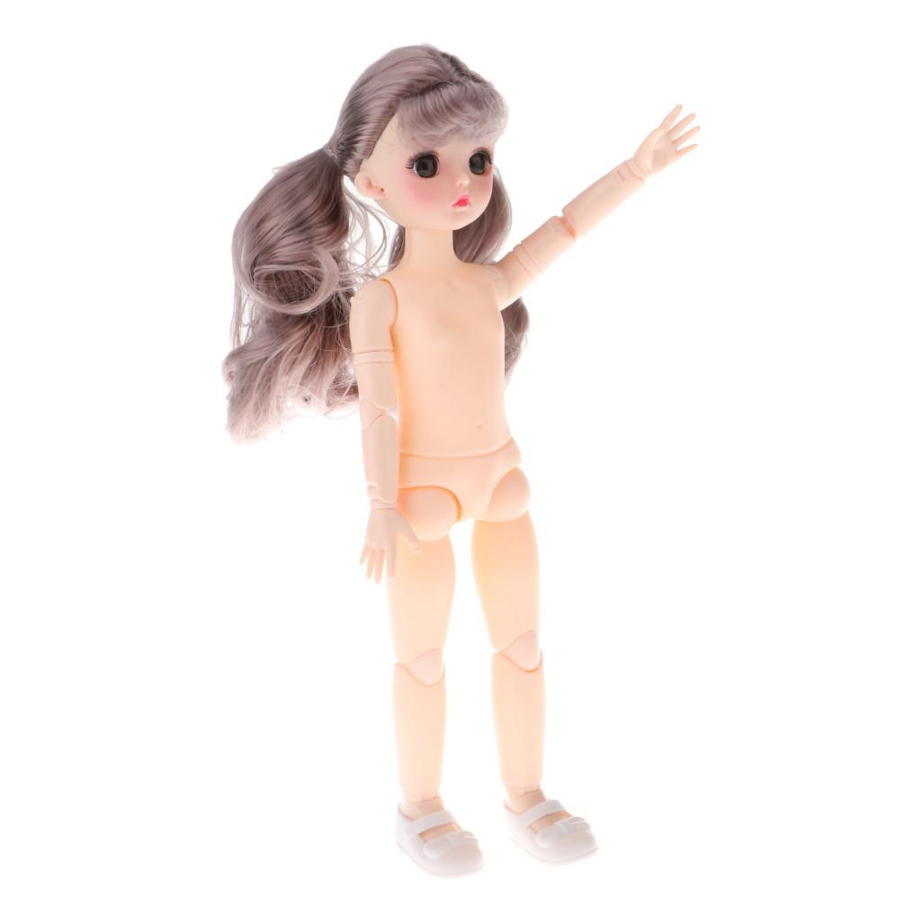 28cm 1/6 BJD Doll Body 3D Big Eyes Realistic Eyelash Girl Dolls With Shoes