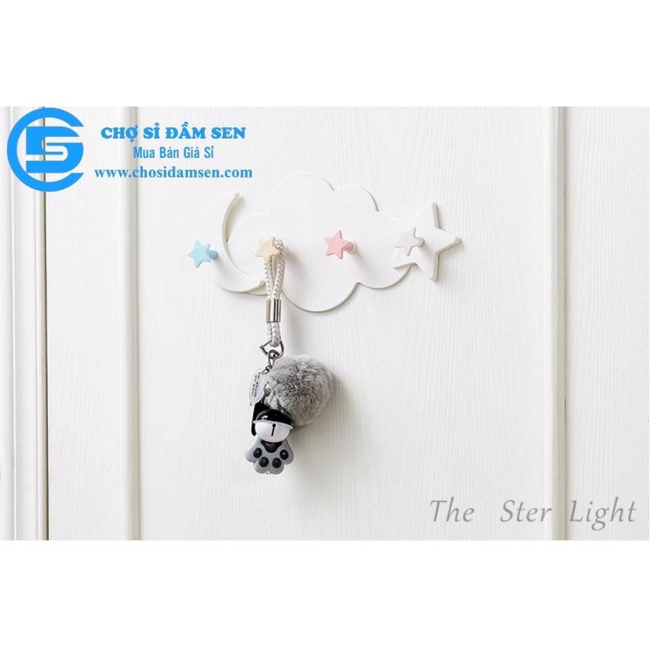 Móc treo dán tường hình đám mây siêu cute, móc treo tủ quần áo, nhà bếp, có 4 móc chịu lực