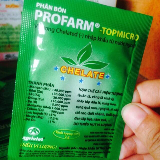 5 gói phân bón Siêu Vi Lượng Chelate Profarm TopMicro 2 gram - phân bón lá