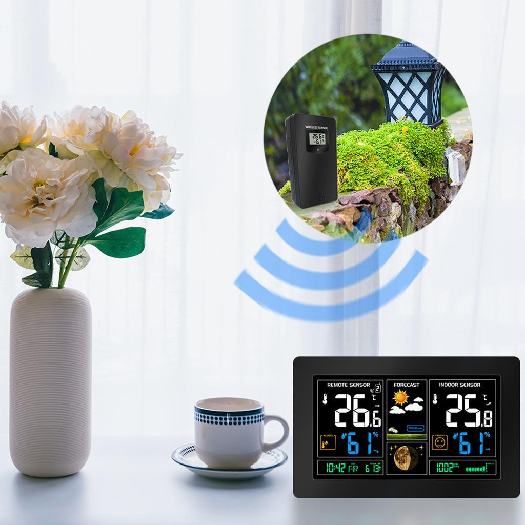 Wireless Colorful Digital Weather Time Clock with Outdoor Sensor, Indoor/Outdoor