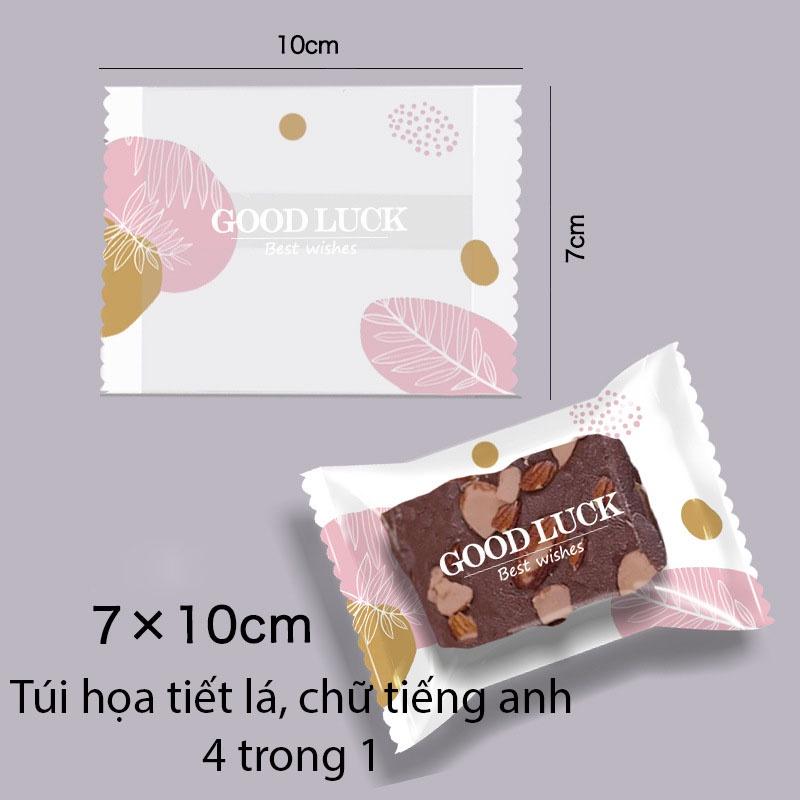 Túi đựng bánh kẹo, trà 7x10 hàn nhiệt hoạ tiết Chữ Tiếng Anh 4 in 1 - VUA BAO BÌ