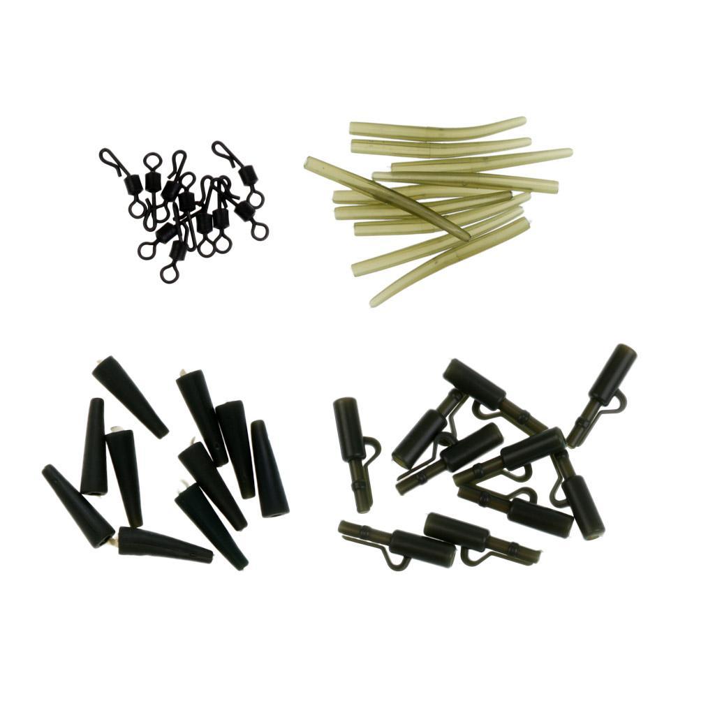 40pcs Carp Fishing Tackle  Clips Quick Change Swivels Anti- Tube